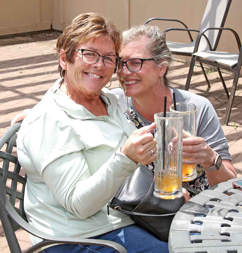 Barb Stackman and Mindy Kottke were enjoying a drink on the patio at Par 4 Bistro at Par 4 Resort.