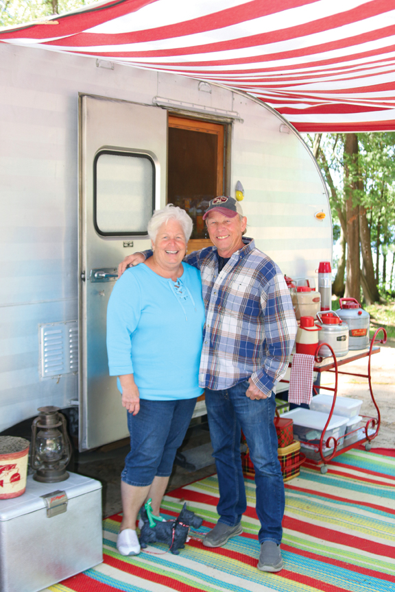 Dabbie and Dave Vanderwerff were having fun camping in the vintage camper.