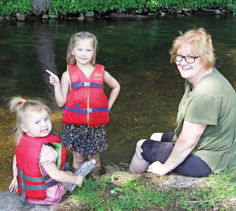 Abigail and Loralei were cooling off in the Crystal River with their grandma Judy.