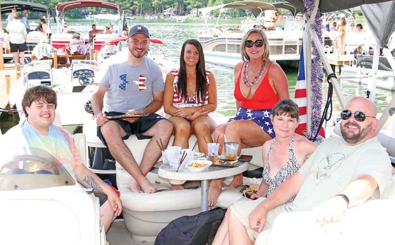 Jason Schaut, Betty Lynch, Trish Maulson, Cassie Klein, Kevin Maulson and Ryan Schaut were spending the holiday weekend together on the Chain.