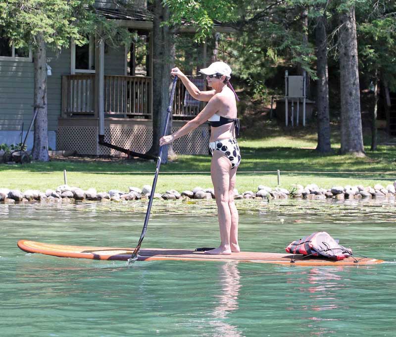 Patti Weiland makes her way across Lime Kiln Lake.
