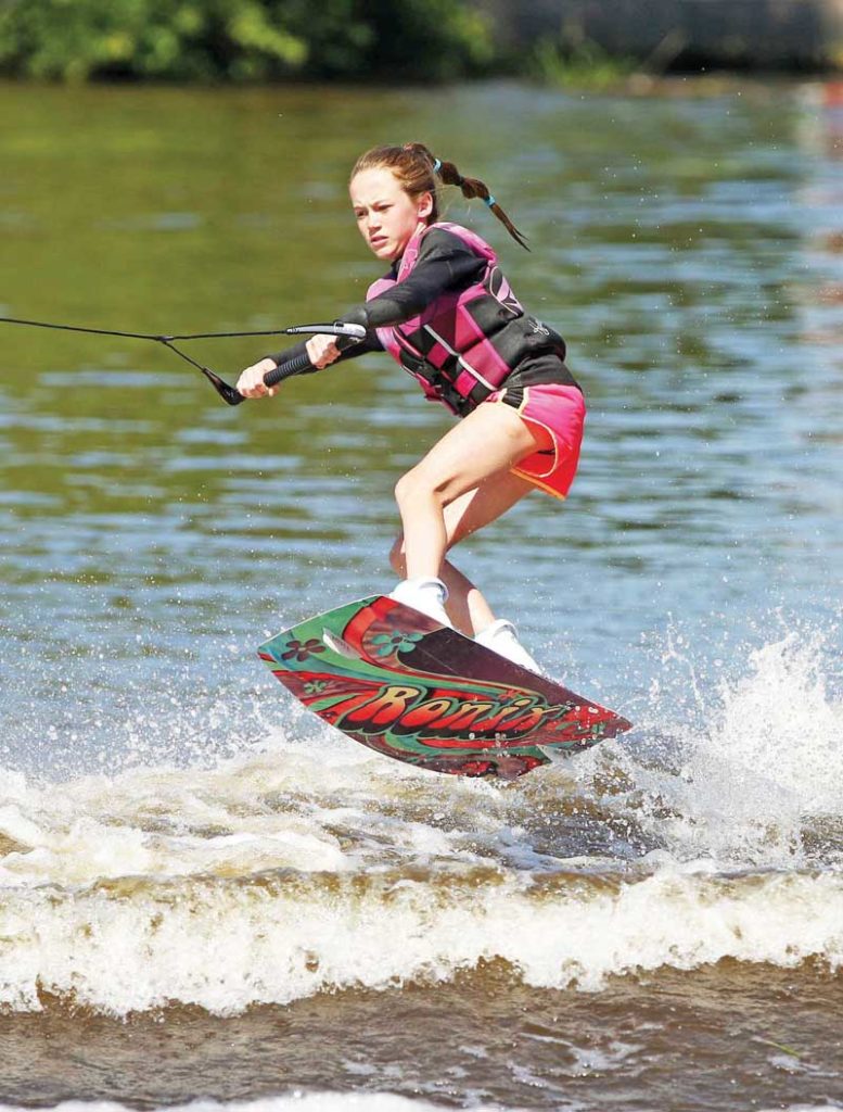 Calli Aslesen was having some fun wakeboarding on the Wolf.