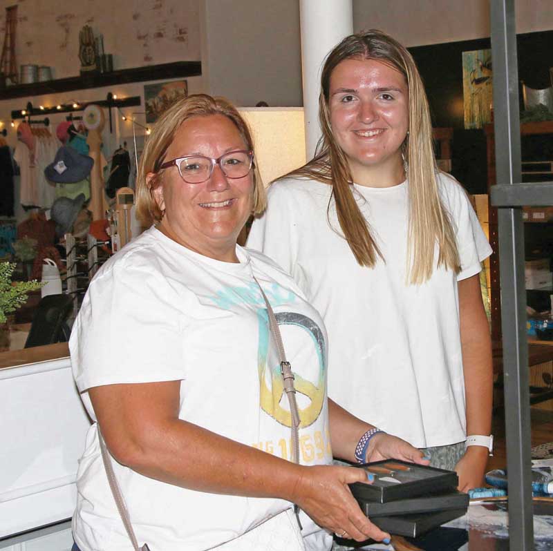 Kathy and Emma Wagner were getting some shopping in.