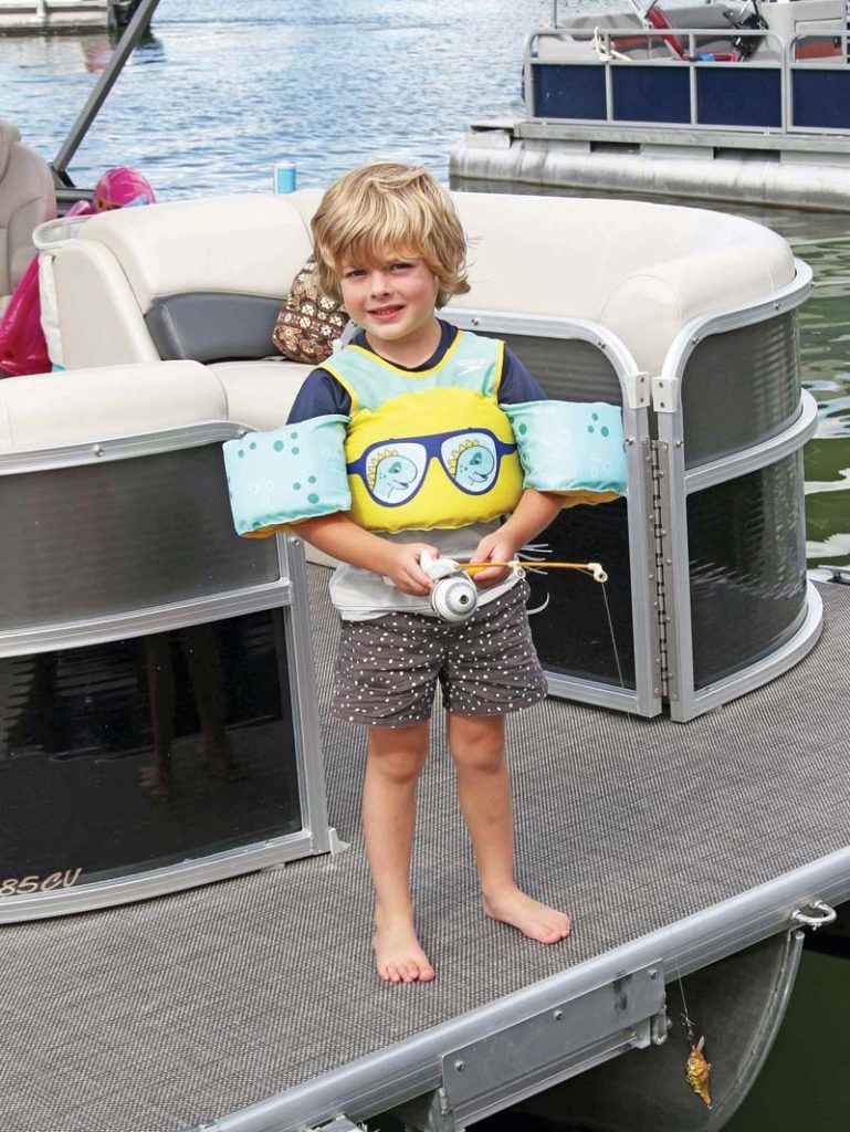 Henry Mehlberg, 4, was trying to catch a fish on Taylor Lake.
