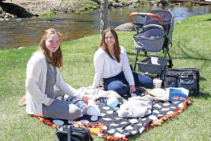 Alaina Johnson and Aleah Petrosa were spending the afternoon at the park with their babies.