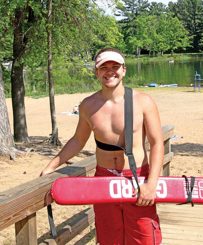 Chase Handrich was keeping swimmers safe at South Park Beach.