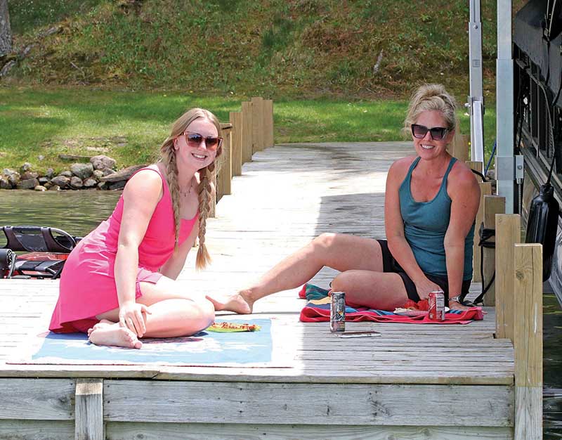 Jenna and Dawn were relaxing in the great outdoors on Nessling Lake.