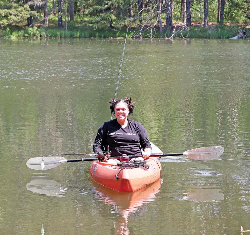 Rachel Huested was spending the day fishing from her kayak at Hartman Creek State Park.