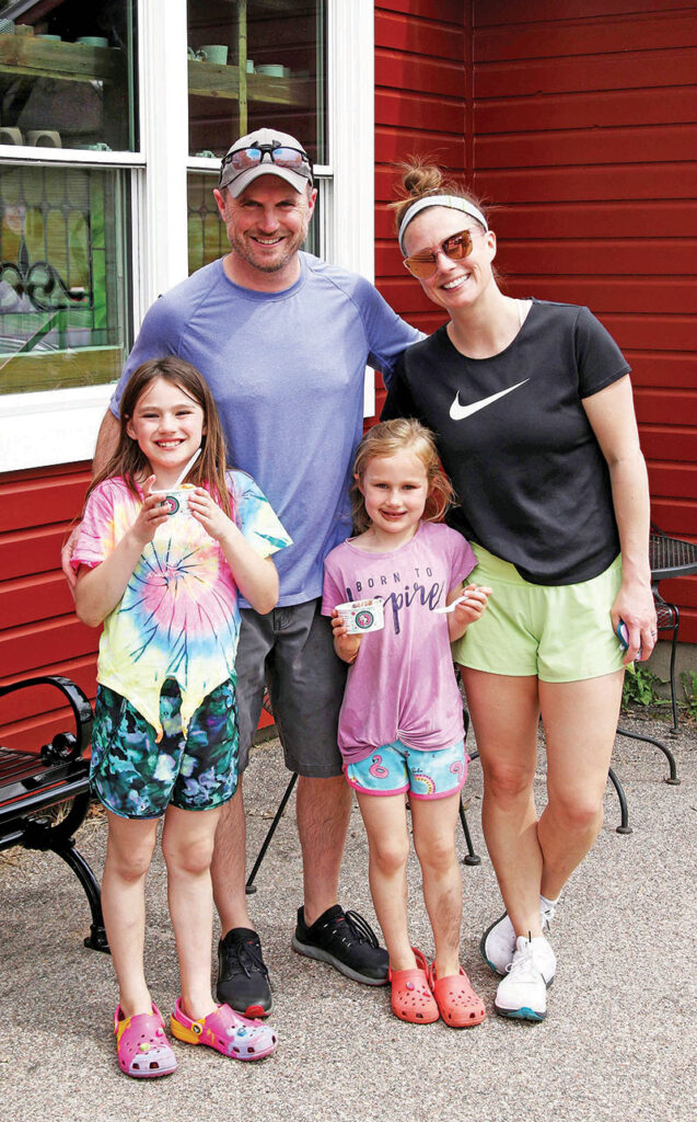 Zach and Whitney, along with their daughters Zoey and Evelyn stopped to enjoy some ice cream at the Red Mill.