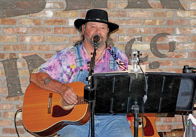 Dale Sherman was entertaining guests with his musical talents in the Waupaca area.