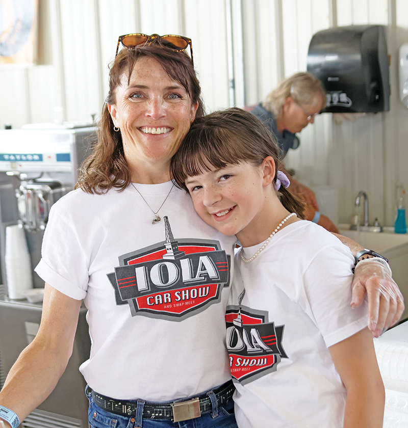 Casey Danielson, and her daughter Clara, were busy working in the shake stand at the Iola Car Show.