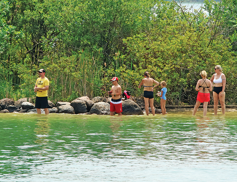 This group was enjoying the shore line of Esther Williams Island.