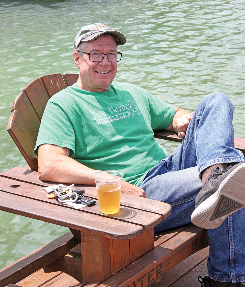 Don Krempleski was having a cool drink on the shores of Taylor Lake.