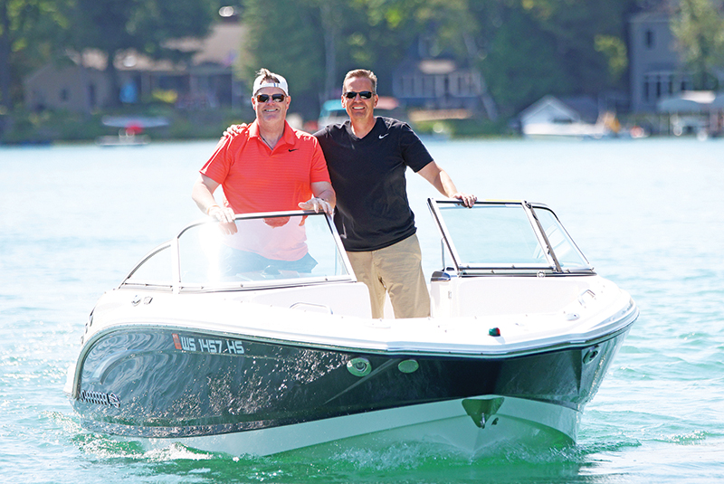 Scott and Steve Mortensen were cruising on Round Lake.